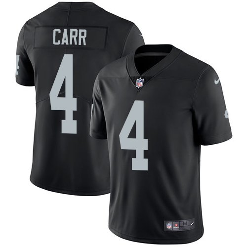Nike Raiders #4 Derek Carr Black Team Color Men's Stitched NFL Vapor Untouchable Limited Jersey - Click Image to Close